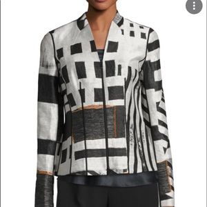 Lafayette 148 New York Linette Zip-Front Lanai Jacquard Jacket and Tank